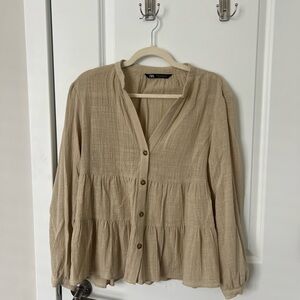 Zara tiered babydoll button down